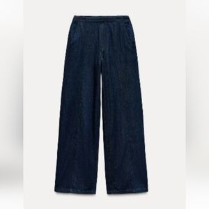 Zara Z1975 Wide-Leg Hight Rise  Denim Pants Sz-4